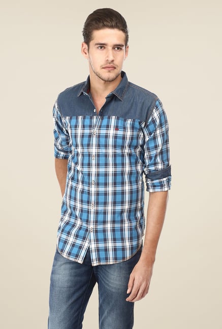 Basics Blue Checks Shirt Basics Blue Checks Shirt