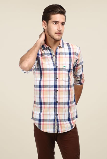 Basics Beige Checks Shirt Basics Beige Checks Shirt