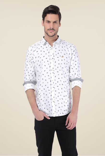 Basics White Printed Shirt Basics White Printed Shirt