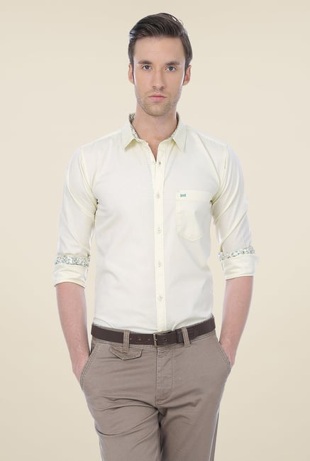 Basics Yellow Solid Shirt Basics Yellow Solid Shirt