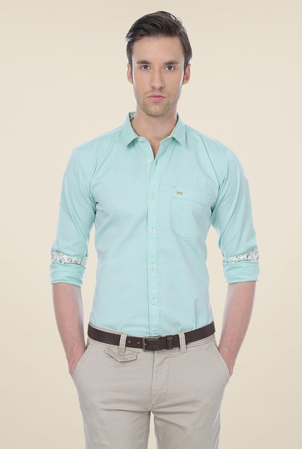 Basics Turquoise Solid Shirt Basics Turquoise Solid Shirt