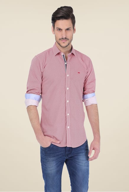 Basics Red Printed Shirt Basics Red Printed Shirt