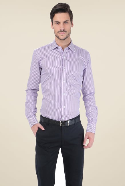 Basics Purple Striped Shirt Basics Purple Striped Shirt