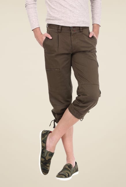 Basics Olive Solid Shorts Basics Olive Solid Shorts