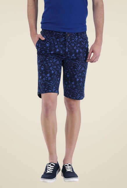 Basics Navy Floral Print Shorts Basics Navy Floral Print Shorts