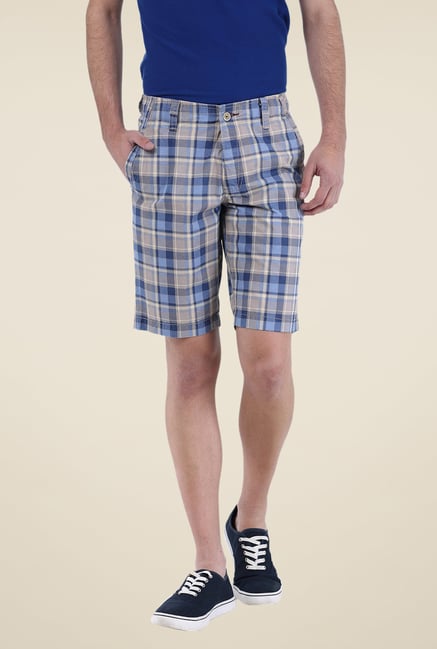 Basics Blue Checks Shorts Basics Blue Checks Shorts