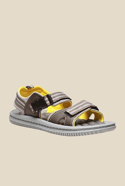 Bata Joy Brown & Grey Floater Sandals Bata Joy Brown & Grey Floater Sandals