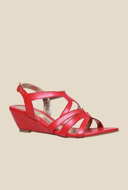 Bata Kourtney Red Cross Strap Wedges Bata Kourtney Red Cross Strap Wedges