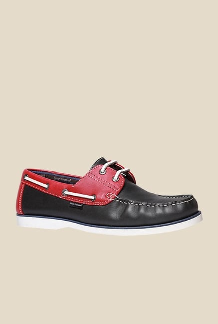 Hush Puppies Black & Red Boat Shoes Hush Puppies Black & Red Boat Shoes