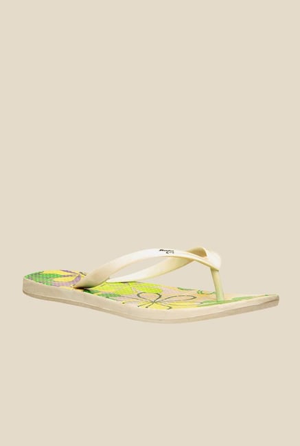 Bata Flower Printed White Flip Flops Bata Flower Printed White Flip Flops