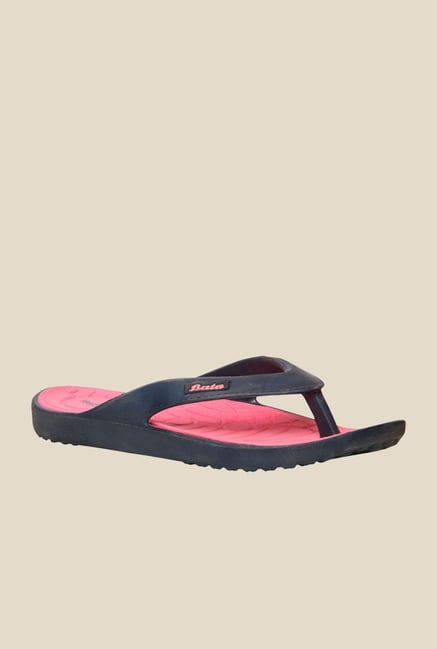 Bata Orio Navy & Pink Flip Flops Bata Orio Navy & Pink Flip Flops