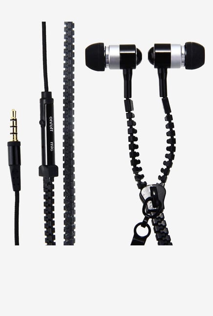 Black Zipper In the Ear Earphones (Black) Black Zipper In the Ear Earphones (Black)