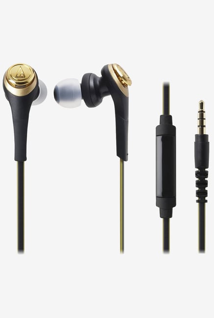 Audio Technica ATH-Cks550Is Solid Bass Black Gold Headphones Audio Technica ATH-Cks550Is Solid Bass Black Gold Headphones
