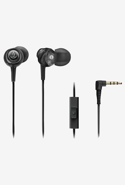 Audio Technica ATH-CKL202iS Black Headphones (Black) Audio Technica ATH-CKL202iS Black Headphones (Black)