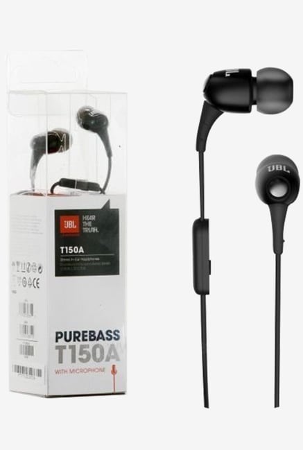 JBL T150A Stereo In The Ear Headphones With Mic (Black) JBL T150A Stereo In The Ear Headphones With Mic (Black)