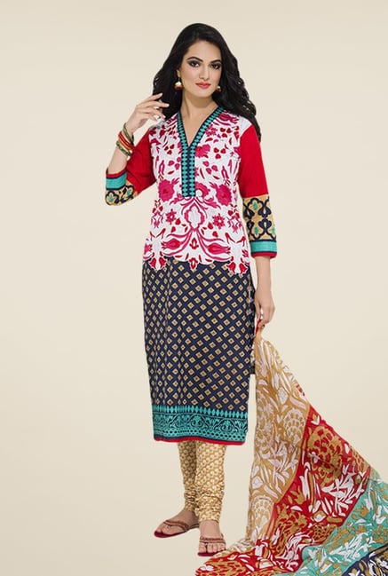 Salwar Studio Multicolor Floral Print Dress Material Salwar Studio Multicolor Floral Print Dress Material