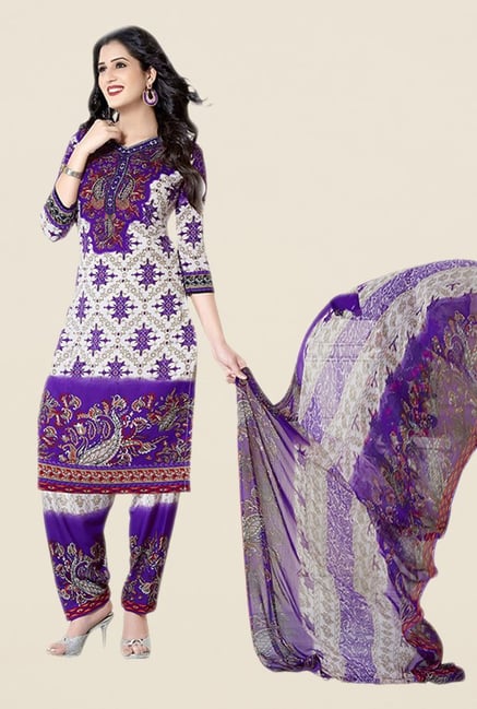 Salwar Studio Purple Printed Dress Material Salwar Studio Purple Printed Dress Material