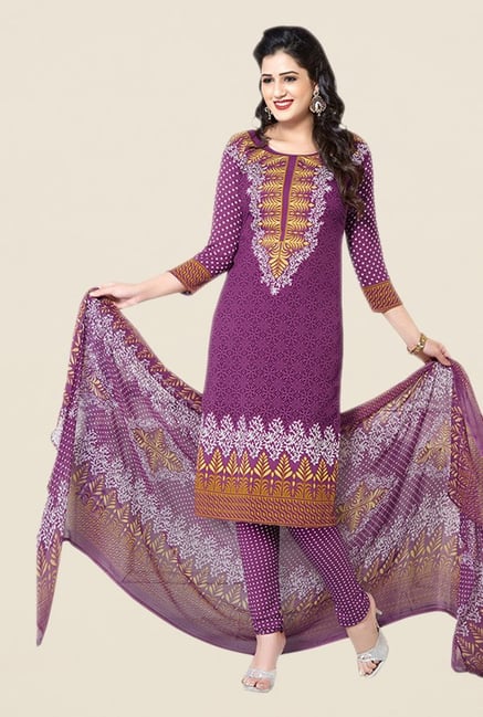 Salwar Studio Purple Printed Dress Material Salwar Studio Purple Printed Dress Material