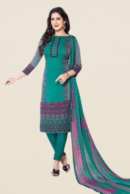 Salwar Studio Green Printed Dress Material Salwar Studio Green Printed Dress Material