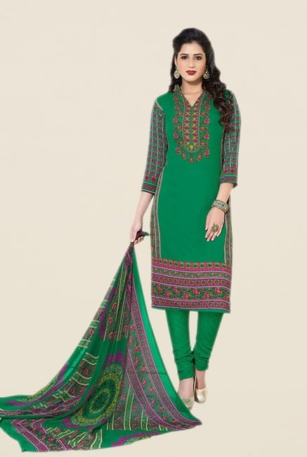Salwar Studio Green Floral Print Dress Material Salwar Studio Green Floral Print Dress Material