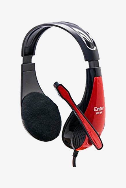 Enter EH-95 Wired Headphone With Mic (Black and Red) Enter EH-95 Wired Headphone With Mic (Black and Red)