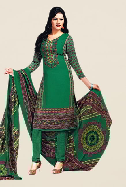 Salwar Studio Green Floral Print Dress Material Salwar Studio Green Floral Print Dress Material