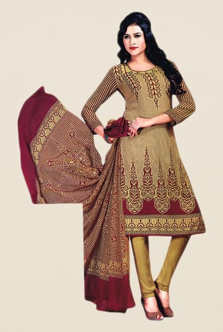 Salwar Studio Gold Printed Dress Material Salwar Studio Gold Printed Dress Material