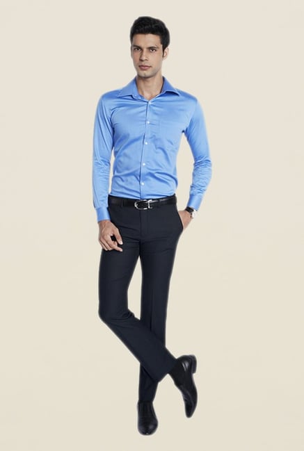 Park Avenue Navy Flat Front Trouser Park Avenue Navy Flat Front Trouser