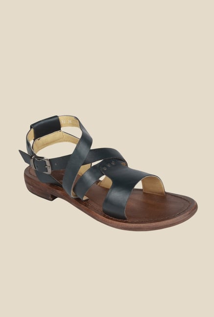Salt 'n' Pepper Zed Black Cross Strap Sandals Salt 'n' Pepper Zed Black Cross Strap Sandals