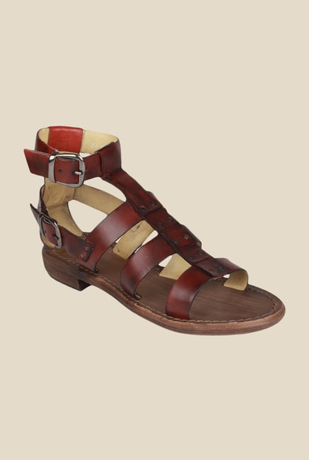 Salt 'n' Pepper Zed Maroon Ankle Strap Sandals Salt 'n' Pepper Zed Maroon Ankle Strap Sandals