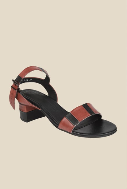 Salt 'n' Pepper Wendy Wine & Black Ankle Strap Sandals Salt 'n' Pepper Wendy Wine & Black Ankle Strap Sandals