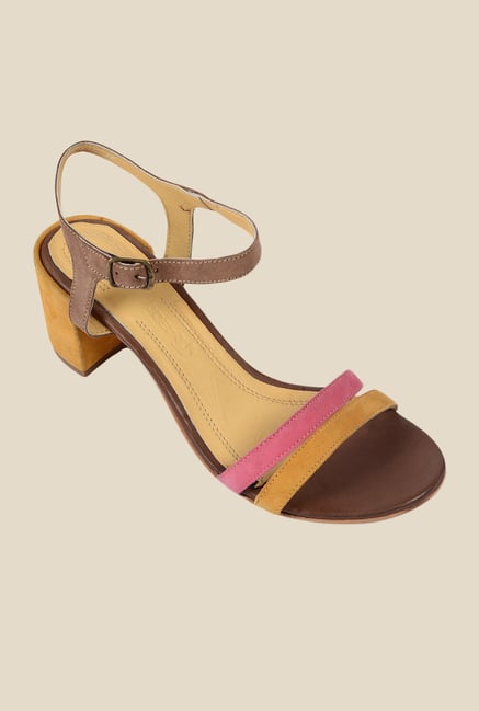 Salt 'n' Pepper Wendy Brown & Fuchsia Ankle Strap Sandals Salt 'n' Pepper Wendy Brown & Fuchsia Ankle Strap Sandals