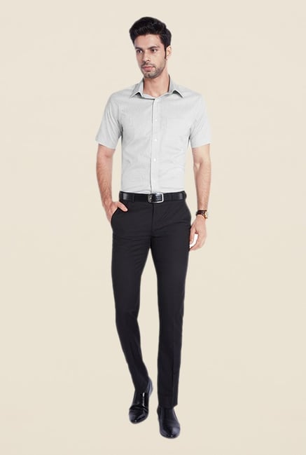 Park Avenue Grey Solid Shirt Park Avenue Grey Solid Shirt