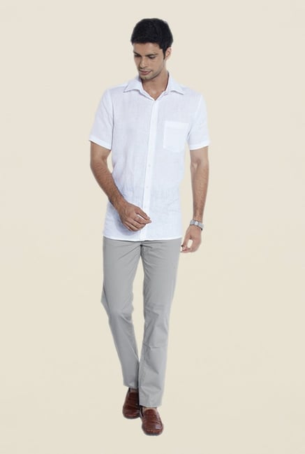 Park Avenue Light Grey Solid Trousers Park Avenue Light Grey Solid Trousers