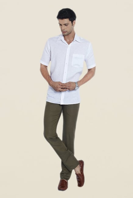 Park Avenue Olive Solid Trousers Park Avenue Olive Solid Trousers