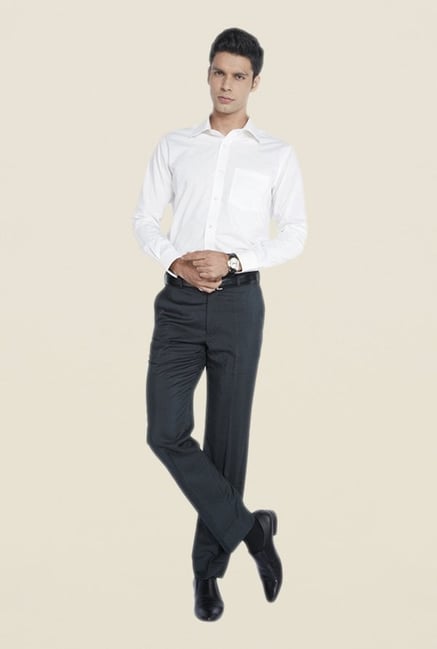 Park Avenue Grey Blend Flat Front Trouser Park Avenue Grey Blend Flat Front Trouser