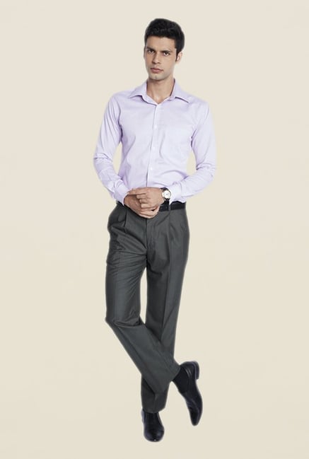 Park Avenue Grey Blend Pleated Trouser Park Avenue Grey Blend Pleated Trouser