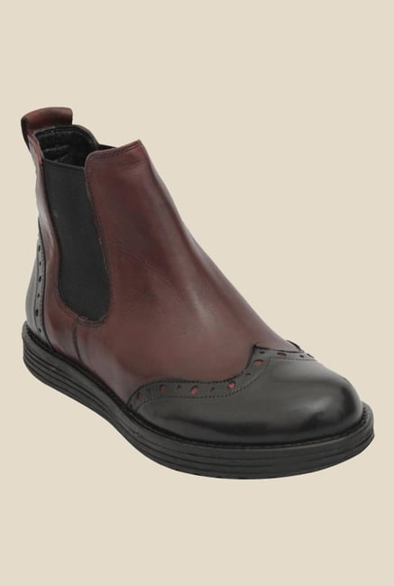 Salt 'n' Pepper Cica Maroon & Black Chelsea Boots Salt 'n' Pepper Cica Maroon & Black Chelsea Boots