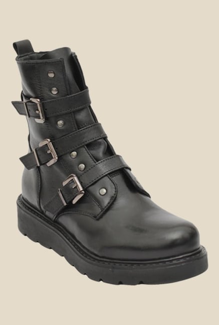 Salt 'n' Pepper Denia Black Biker Boots Salt 'n' Pepper Denia Black Biker Boots