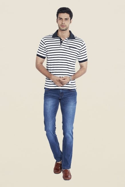Parx White Striped T Shirt Parx White Striped T Shirt