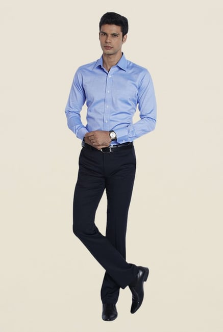 Raymond Blue Solid Shirt Raymond Blue Solid Shirt