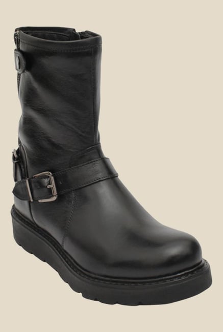 Salt 'n' Pepper Denia Black Biker Boots Salt 'n' Pepper Denia Black Biker Boots