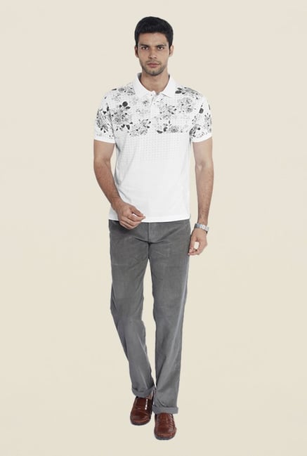Parx White Floral Print T Shirt Parx White Floral Print T Shirt
