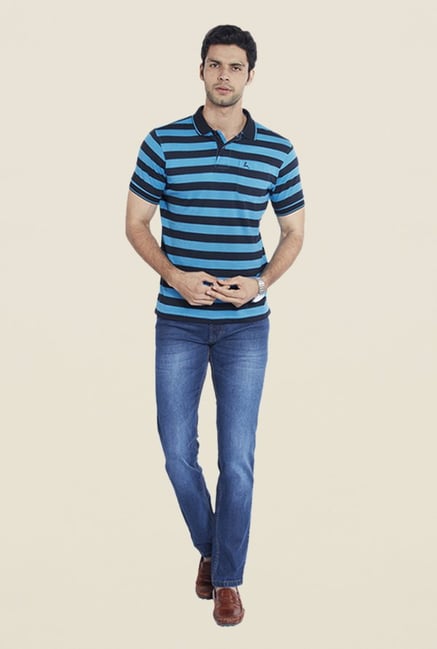 Parx Blue Striped T Shirt Parx Blue Striped T Shirt