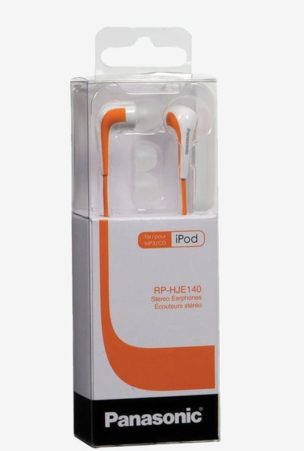 Panasonic RPHJE140D L Shape In Ear Earbud (Orange) Panasonic RPHJE140D L Shape In Ear Earbud (Orange)