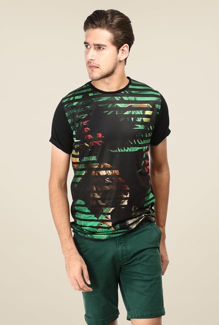 Basics Black Graphic Print Crew T-shirt Basics Black Graphic Print Crew T-shirt