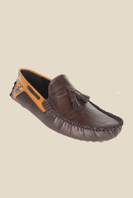 Wega Life Grast Brown & Yellow Loafers Wega Life Grast Brown & Yellow Loafers