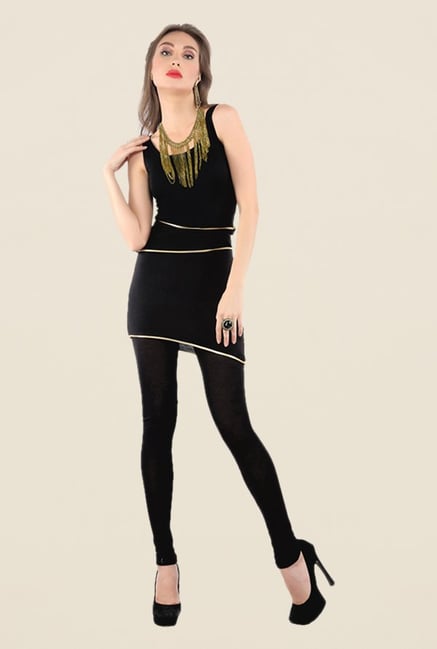 Ira Soleil Black Solid Tunic Ira Soleil Black Solid Tunic