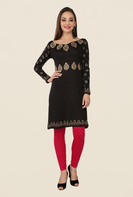 Ira Soleil Black Printed Kurta Ira Soleil Black Printed Kurta
