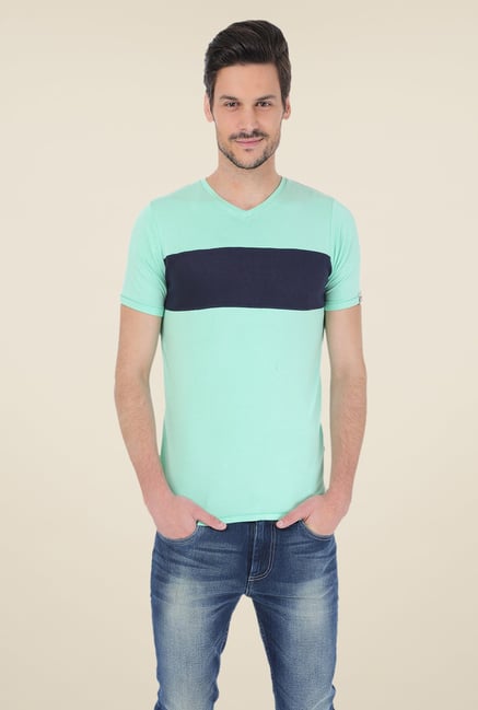 Basics Turquoise Solid T-shirt Basics Turquoise Solid T-shirt